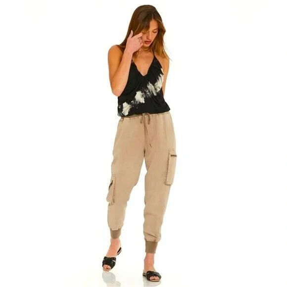 Young Fabulous & Broke Pants - Young Fabulous & Broke Jupiter Cargo high-rise Joggers Size M pants dessert tan